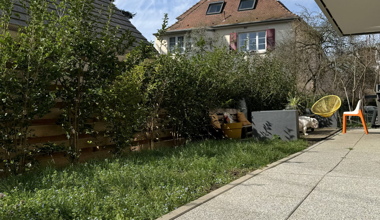 Vue jardin depuis terrasse